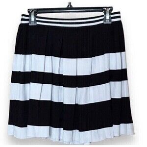Romeo & Juliet Couture Pleated Mini Skater Skirt Black White Size Small